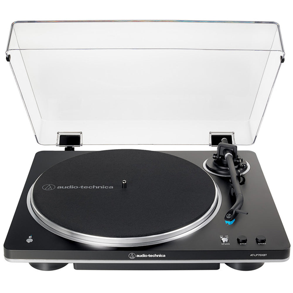 Audio Technica AT-LP70XBT Fully Automatic Bluetooth Wireless Belt Drive Turntable Black Silver Ex-Display Clearance