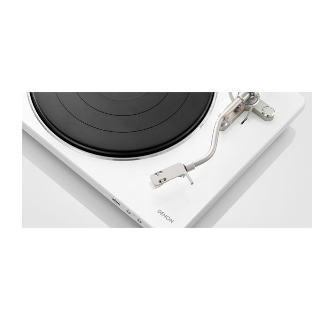 Denon DP450USB Hi-Fi Turntable with original S-Shape tonearm and USB White