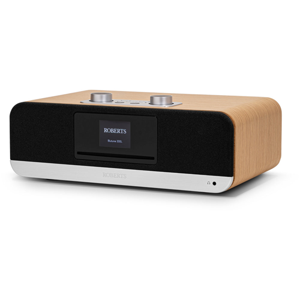 Roberts Stylus Luxe Direct Drive Turntable and Blutune 300L DAB+ BT CD USB Sound System Wood HiFi Package