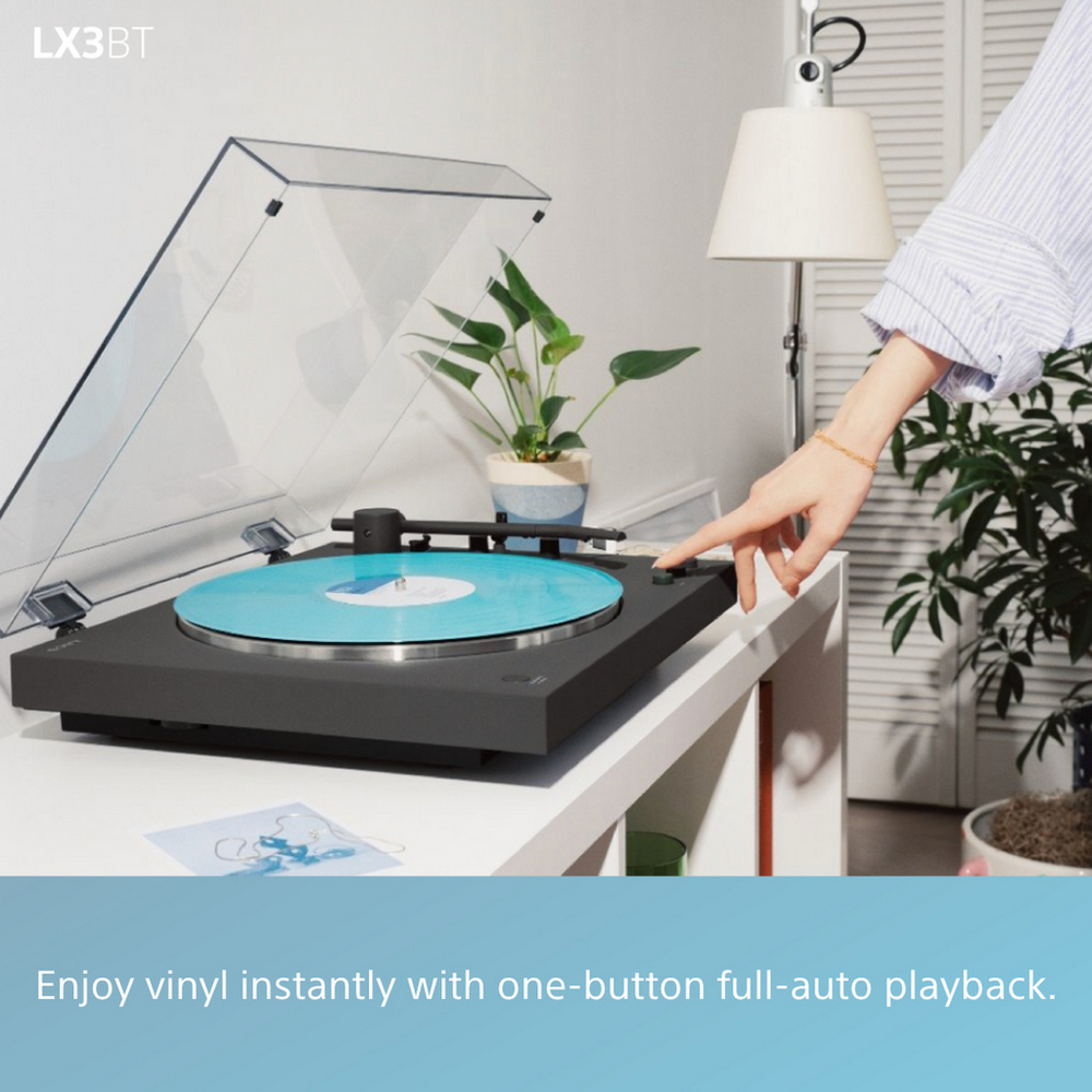 Sony PSLX3BT.CEK Belt Drive Wireless Bluetooth Turntable with Auto Playback Dark Grey